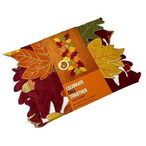 Fall Leaf Embroidered Table Runner 36 X 13 Festive Autumn Decor Thanksgiving